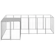 Dog Kennel Silver 4.84 M Steel Dog Kennels