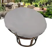Papasan Chair Cushion Cover Only,Outdoor Indoor Cushion Waterproof Slipcover with Fixed Strap for Papasan Cushion Only, for Papasan Wicker Egg Chair,Light Gray,47 * 47in