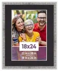 18x24 Frame Silver With Black Picture Mat For 18x24 Photo - Silver 22x28 Frame T