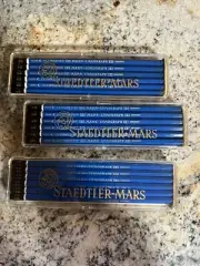 3 Unused Vintage Packs of 7H, 8H, and 9H Staedtler-Mars Lumograph Pencils