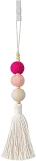 Colorful Felt Ball Car Diffuser Essential Oil Bead Aromatherapy Car Vent Diffuser Boho Tassel Hanging Car Charm Vent Clips Car Interior Decor Air Freshener (Pink)