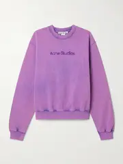 [Acne Studios] Acne Studios - Printed Cotton-jersey Sweatshirt - Purple - xx small xx small Purple