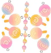 TEHAUX 20pcs Lollipop Charms for Girls Jewelry Charms Earrings Keychain Making
