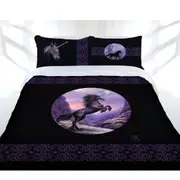 Anne Stokes Black Unicorn Quilt Cover Set