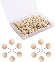 KINBOM 90pcs Push Pins, Wooden Push Pins Wooden Thumb Tack Walnut Push Pins Wooden Head Push Pins Push Pins Thumb Tacks for Cork Board Boho Office Supplies Maps Photos