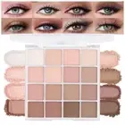 16Color Matte Shimmer Eyeshadow Palette, Natural Nude Dark Brown Champagne Gold