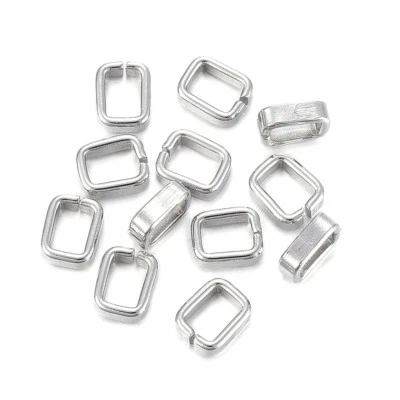 100pcs 304 Stainless Steel Snap Bails Smooth Tiny Pendant Pinch Bail Craft 7mm