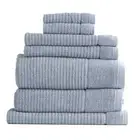 7pc Renee Taylor Blue Mirage Cambridge Textured 650GSM Bath/Face/Hand Towel Mat