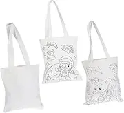 MUSISALY 3pcs Blank Coloring Pack Tote Bags Christmas Canvas Bag Canvas Beige