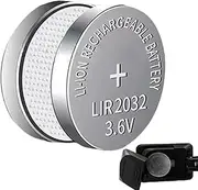 [Generic] Button Cells for Wrist Watch | 3.6V LIR2032 Rechargeable Flat Round Batteries,2X Flat Coin Cell Ion Batteries for Electronic Wrist Watch