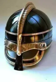 Viking Helmet 16 Gage Steel Medieval Viking Helmet Armor Brass Helmet Knight