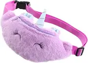 [CONGARTENO] 1Pc Plush Unicorn Crossbody Bag Cartoon Chest Bag for Boys Soft Skin Friendly Material with Smooth Zipper for Daily Use Fashionable Accessories