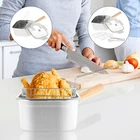 Deep Fryer Pot Stainless Steel Frying Pan Oil Saving Square Deep Frying njjDX