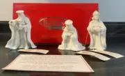 Boehm Three Kings Nativity Scene White Bisque Figurine Ornaments Tags Set of 3
