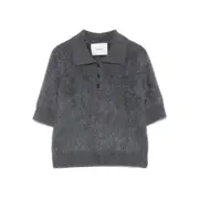 [Lisa Yang] Lisa Yang Short-sleeve Polo Top 0 NUMERIC GREY