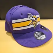 New Era 9Fifty Men's NFL Minnesota Vikings Snapback Hat OSFM Purple Strike NWT
