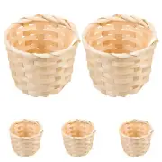 5 Pcs Woven Flower Basket Mini Wicker Baskets for Crafts Food Gift Fruit