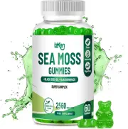 Sea Moss Gummies with Bladderwrack & Burdock Root 2640 mg Superfood with Blac...