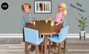 CUSTOMIZE IT! DARK BROWN High-Top Table with 4 Bar Stools for Barbie & 12" Dolls