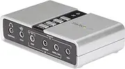 StarTech.com 7.1 USB Sound Card - External Sound Card for Laptop with SPDIF Digital Audio - Sound Card for PC - Silver (ICUSBAUDIO7D)