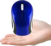 Mini Small Wireless Mouse for Kids Children 3-7 Years Old Child Size Optical Portable Mini Cordless Mice with USB Receiver for Laptop Computer (Blue)