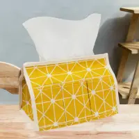 在飛比找momo購物網優惠-北歐棉麻面紙盒-極光黃