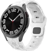 Rugged Band Compatible with Samsung Galaxy Watch 7 6 5 4 Bands 44mm 40mm/Galaxy Watch 6 Classic Bands 47mm 43mm/Galaxy Watch 5 Pro 45mm/Watch 4 Classic 46mm 42mm, No Gap Silicone Replacement Strap