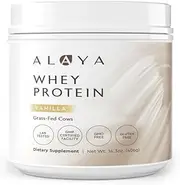 Alaya Naturals - Grass Fed Whey Protein Powder - Vanilla Flavor, All Natural, Hormone Free - 20g Protein per Serving - Non-GMO, rBGH Free, Gluten Free - Great Source of BCAA