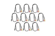 BravoPro AP2411-01 1M 3.5mm TRS Stereo Jack Plug to 2x RCA Plugs x10