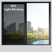 Blackout Window Film 50%/100% Light Blocking Static Cling for Home Office