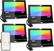 LED Flood Light Outdoor 5000LM Smart RGB Landscape Lighting with APP Control NEW