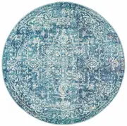 Evoke Round Rug In Misty Blue