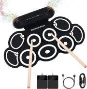 Electronic Drum Set, 9-Pads Roll-Up Electric Drum Pad Kit with Headphone Jack...