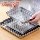Square Wire Rack Removable BBQ Tray Multipurpose Baking Pan Tray Grilling Tool