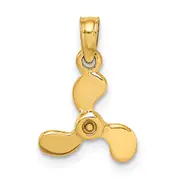 14K Yellow Gold 3-D Polished Mini Three Blade Propeller Charm