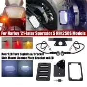 License Plate Frame + LED Rear Turn Signal Light w/Hidden Bracket For HD RH1250S