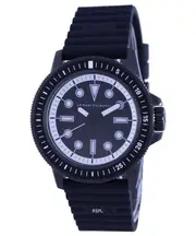 Armani Exchange Leonardo Silicone Strap Black Dial Quartz AX1852 50M Mess Watch