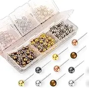 Yalis Push Pins Map Tacks 1/8-Inch Retro Metallic Color Beads Head Marking Pins, 6 Colors, 360-count 6c-360p