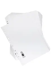 20pc Marbig White 10-Tab Manilla A4 File Ring Binder Divider Page Organiser