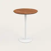 Recess High Cafe Table | Round Bar Seat Table | Collaboration Desk, Walnut / White