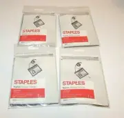 Lot Of 4 Staples Nylon Badge Credentials Black Holder Model 36689