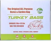 EDYCARX Nylon Turkey Bags 19" x 23.5", 100 Pack, 5 Gallon Multi-Purpose Oven Bags for Cooking Baking & Harvesting, Smell Proof, Oven Cooking Safe