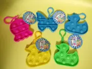 5 Set Carabiner Pop! Bubble Snap Collection Ducks Butterfly Ghost Pop-it fidget