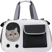 Pet Carrier Bag - Foldable Medium Pet Tote with Transparent Panels, Soft-Sided Carrier for Cats and Small Dogs | Comfortable Animal Travel Bag for Car Rides, Vet Appointments, and Daily Use