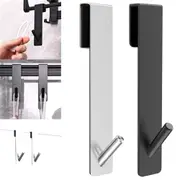 2 Pack Bathroom Door Back Hook Over Glass Door Towel Rack Shower Hanger