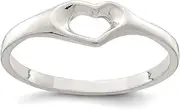 [JewelryWeb] 925 Sterling Silver Solid Polished Love Heart Ring Statement-Ring for Women
