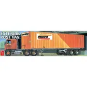 Amt1357 1/25 Full Half 40Ft Exterior Post Van Trailer Assembly Plastic Model