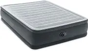 Intex 64414NZ Dura-Beam Deluxe Comfort-Plush Elevated Air Mattress: Fiber-Tech – Queen Size – Built-in Electric Pump – 18in Bed Height – 270kg Weight Capacity