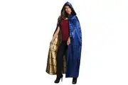 DC Comics Wonder Woman Deluxe Satin Cape Adult Ladies Hooded Costume Cloak Blue