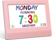 Kids Digital Alarm Clock Colorful, 7" Large LED Time Display Children'S Sleep Tr